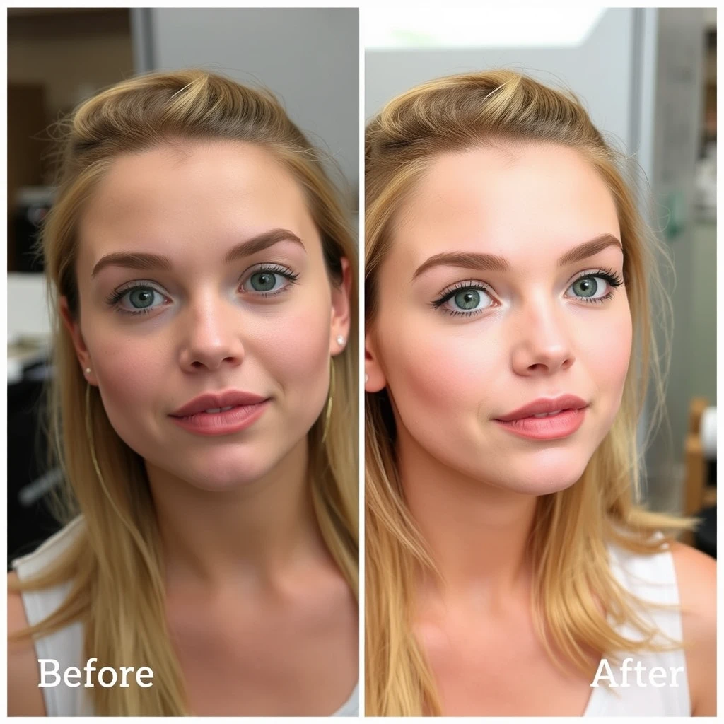 Before and after color correction example